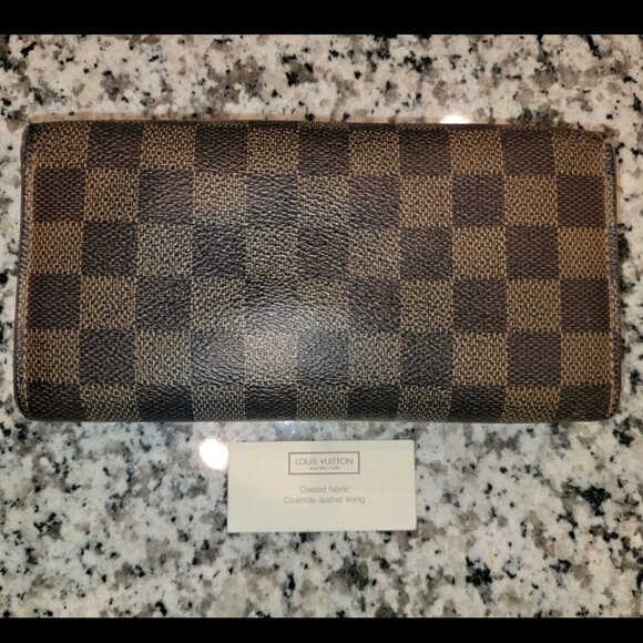 🎉 Louis Vuitton Damier Ebene Sarah Wallet - Picture 1 of 13
